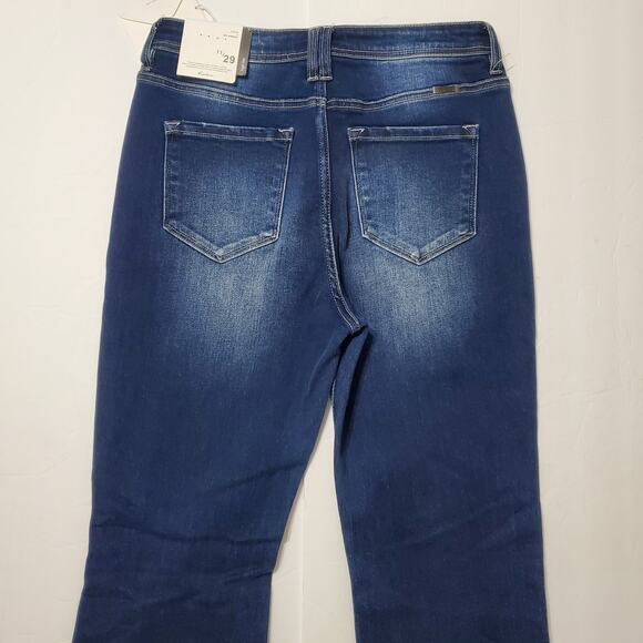 KanCan Sian High Rise Flare Jeans Dark Wash Size 11/29 Frayed Hem Bell Bottoms - Picture 10 of 14